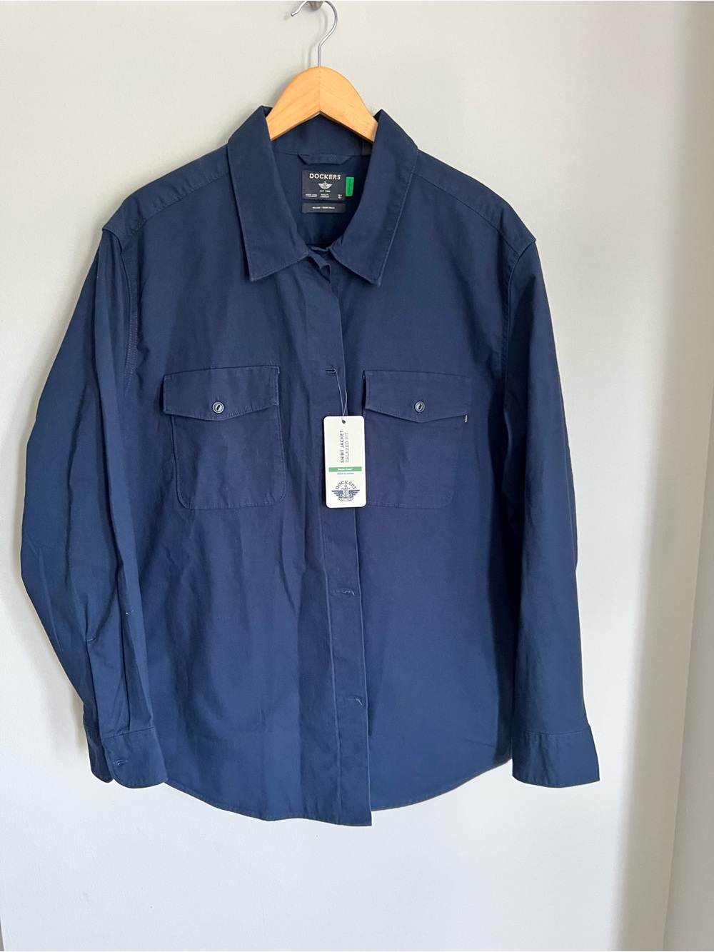 Dockers Navy Button-Up Work Shirt Size XL